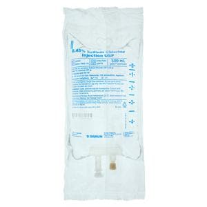 IV Injection Solution Sod Cl.45% 500 Non-DEHP/Non-PVC Strl Xcl IV Bg Cntnr 24/Ca