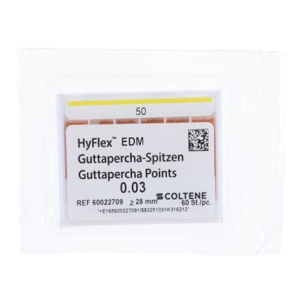 Hyflex EDM Gutta Percha Size #50 Yellow 60/Pk