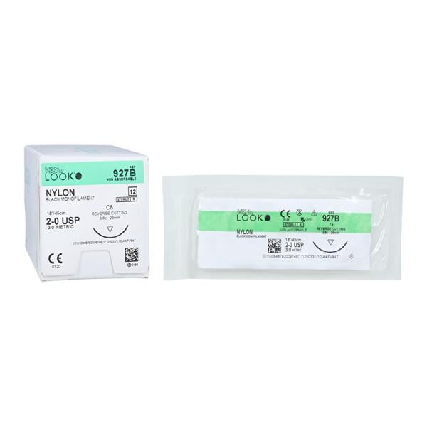 Suture C-8 2-0 Nylon noir 12/Boîte