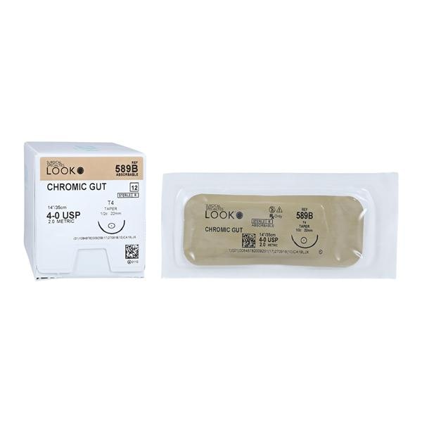 Suture catgut chrom T-4 12/Boîte