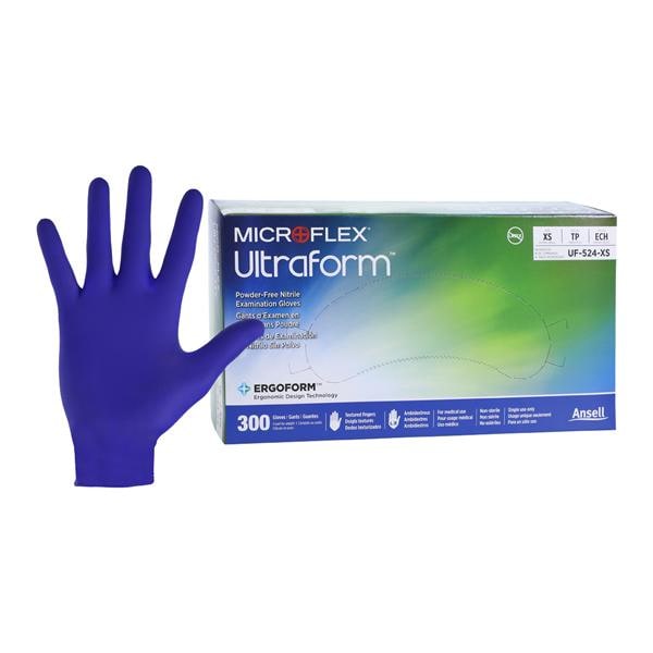 Ultraform Exam Gloves X-Small Cobalt Blue Non-Sterile