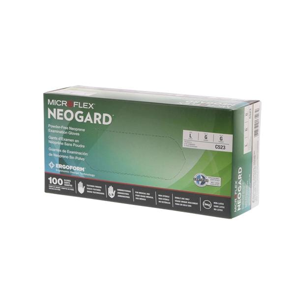 Neogard Chloroprène Gants Sans latex Sans poudre Grand Non stérile Vert 100/bt