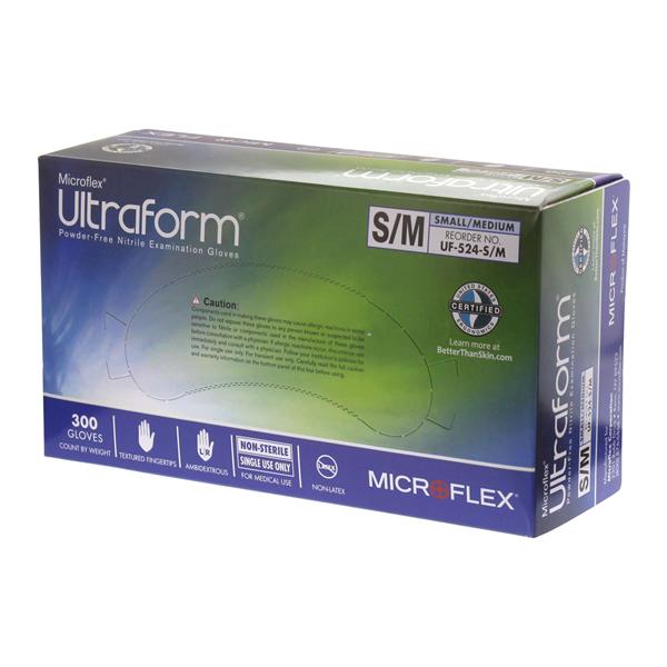 Ultraform Nitrile Gants Petit / Moyen Non stérile Bleu 300/boîte