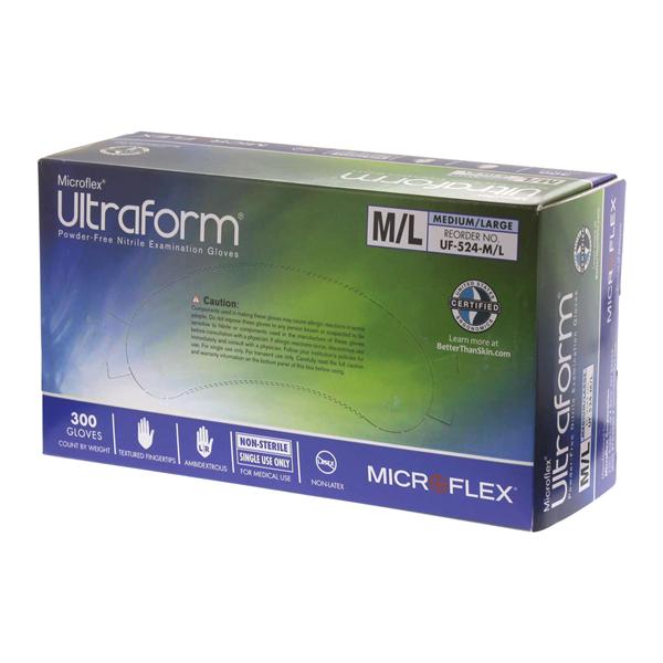 Ultraform Exam Gloves Medium / Large Blue Non-Sterile