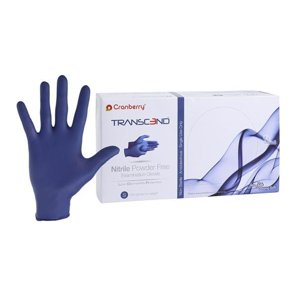 Transcend Exam Gloves Small Matte Blue Non-Sterile