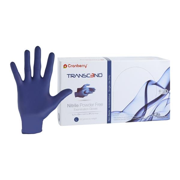 Transcend Exam Gloves Large Matte Blue Non-Sterile