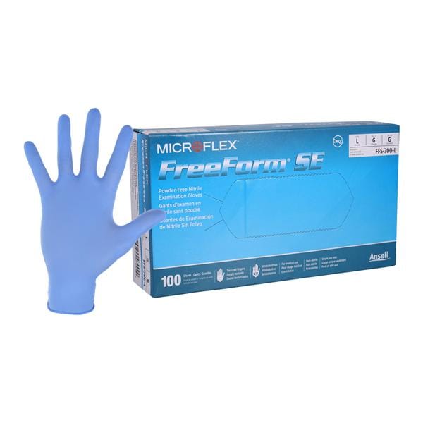 FreeForm SE Exam Gloves Large Blue Non-Sterile