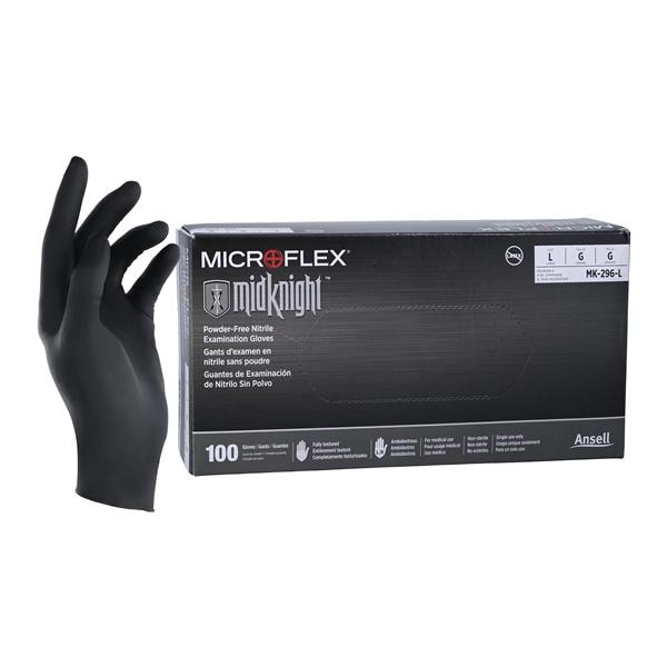 MidKnight Exam Gloves Large Black Non-Sterile