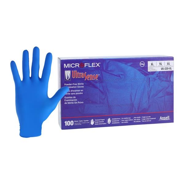 UltraSense Exam Gloves X-Large Blue Non-Sterile