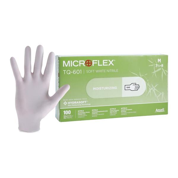 Soft White Exam Gloves Medium White Non-Sterile