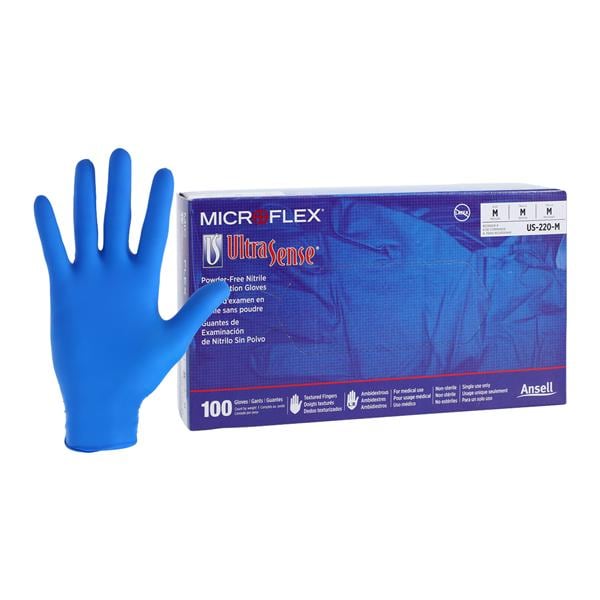 UltraSense Exam Gloves Medium Blue Non-Sterile