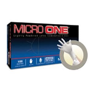 Micro One Exam Gloves Latex Large Non-Sterile White 100/Bx