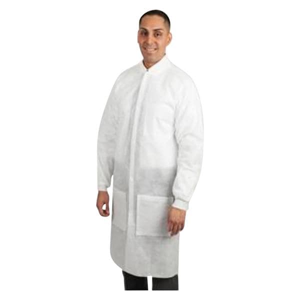 Maxi-Gard Protective Lab Coat SMS Small White 10/Pk