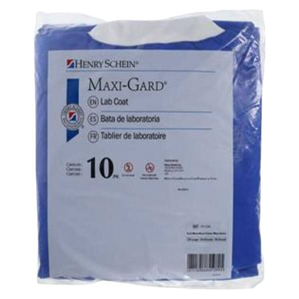 Maxi-Gard Protective Lab Coat SMS 3X Large Ceil Blue 10/Pk