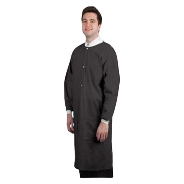 Maxi-Gard Protective Lab Coat SMS Medium Black 10/Pk