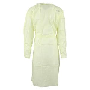 Isolation Gown AAMI Level 1 SMS Medium Yellow 10/Bg