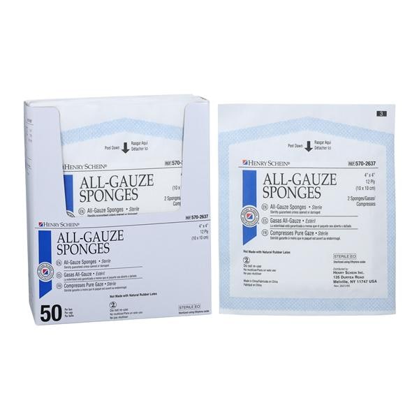 100% Cotton Sponge Gauze 4x4" Sterile