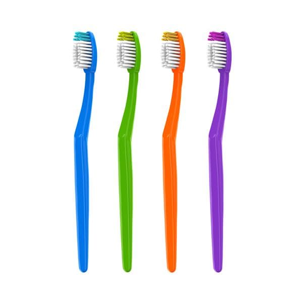 Acclean Toothbrush Adult Angled 40 Tuft Compact 4 Colors 72/Bx