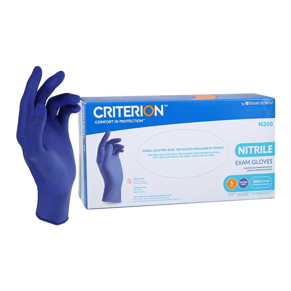 Criterion N300 Nitrile Exam Gloves Small Electric Blue Non-Sterile, 10 BX/CA