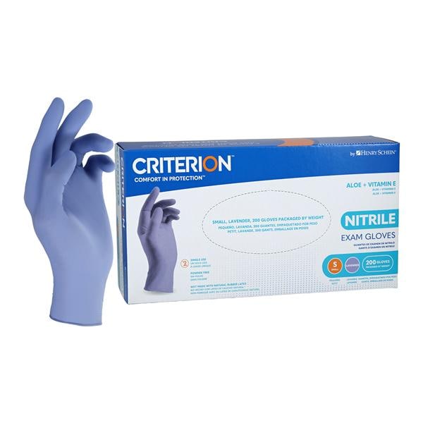 Criterion Aloe + Vitamin E Nitrile Exam Gloves Small Lavender Non-Sterile