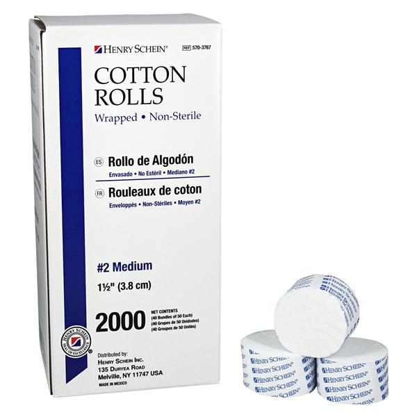 Wrapped Cotton Roll 1.5 in Non-Sterile 2000/Bx