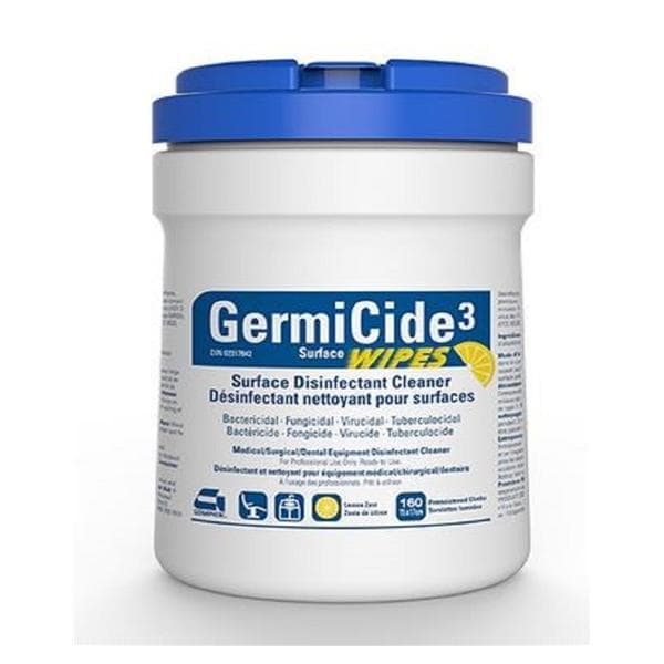 Germicide 3 Wipes Disinfectant Lemon Ea