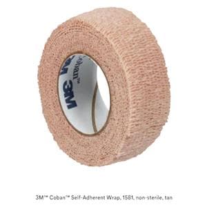 Bandage Coban Wrap Elastic 1"x5yd Latex Non-Sterile Tan 5rl/Bg, 6 BG/CA