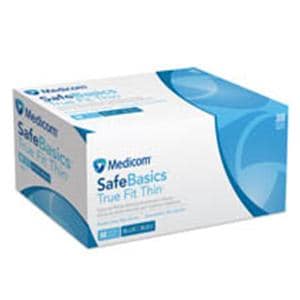 SafeBasics True Fit Thin Exam Gloves Large Blue Non-Sterile