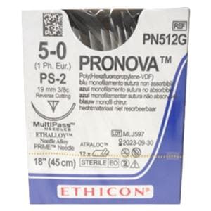 Suture 5-0 Polypropylene PS-2 Pronova Blue 18" Monofilament 12/Bx