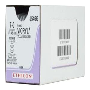 Suture 7-0 PG910 TG140-8/TG140-8 Vicryl Violet 18" Double Arm Braid 12/Bx