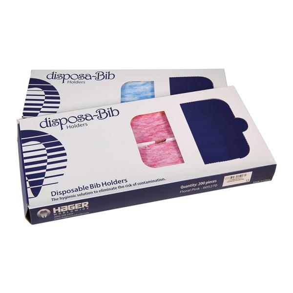 Disposa-Bib Bib Holder Disposable Floral Pink 200/Bx