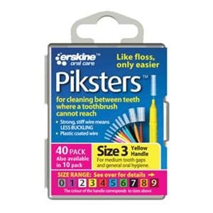 Piksters Interdental Brush Size 3 Yellow 40/Bx