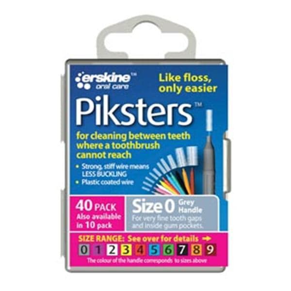 Piksters Interdental Brush Size 0 Grey 40/Bx