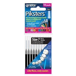 Piksters Interdental Brush Size 7 Black 10Pk/Bx