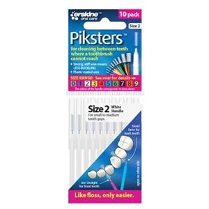 Piksters Interdental Brush Size 2 White 10Pk/Bx