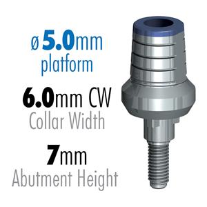 infinity TRI-CAM Prepable Abutment 5 mm x 6 mm x 2 mm 7 mm Total Height White Ea