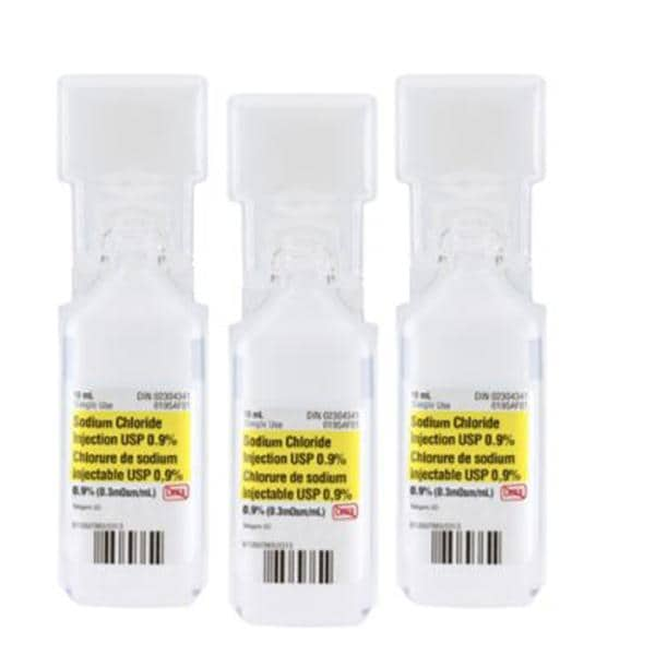 Injection Solution 0.9% Sodium Chloride 10mL Single Dose Plastic Vial 20/Bx