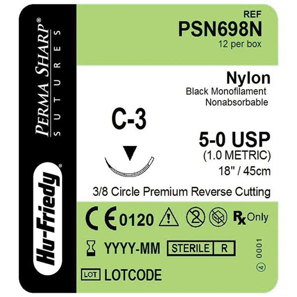 Suture PermaSharp Nylon 698N 12/Boîte