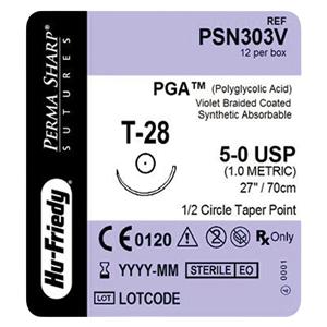 Perma Sharp Suture 5-0 Polyglycolic Acid T-28 Violet 27" Braid 12/Pk