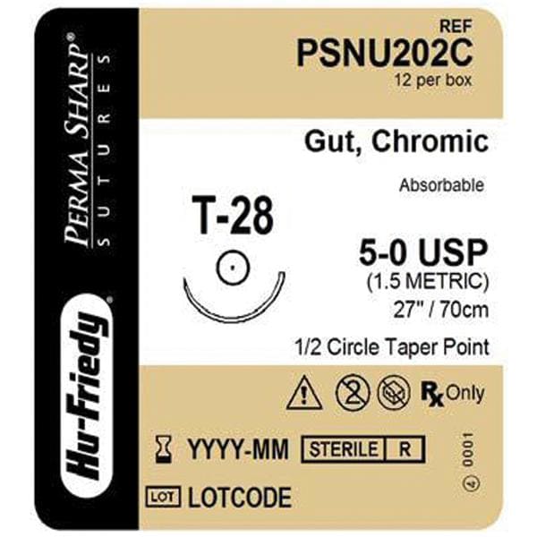 Suture 5-0 Chromic Gut 27'' 12/Bx