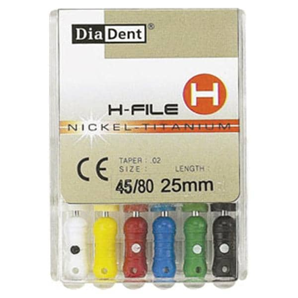 NiTi H-File Hand File 21 mm Size 40 Stainless Steel Black 6/Bx