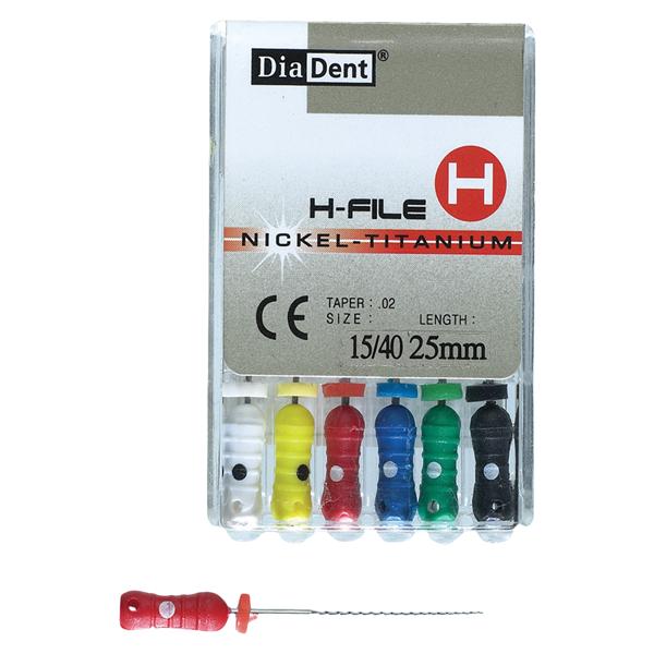 H-File 21 mm Size 08 Nickel Titanium Assorted 6/Bx