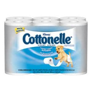 Cottonelle Soft Bath Toilet Tissue White 1 Ply 12/Pk