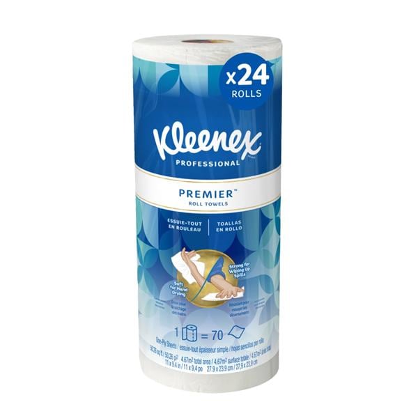 Kleenex Premiere Towel Roll Disposable Paper 1 Ply 11 in x 10.4 in White 24/Ca