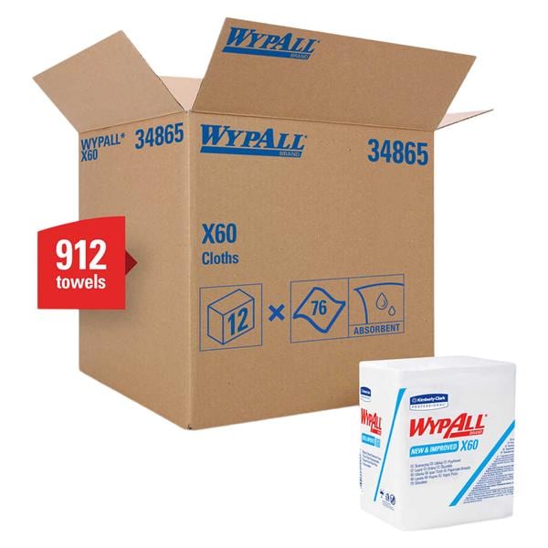 WypAll X60 Torchon 12,5 po x 14,4 po Hydroknit 912/caisse