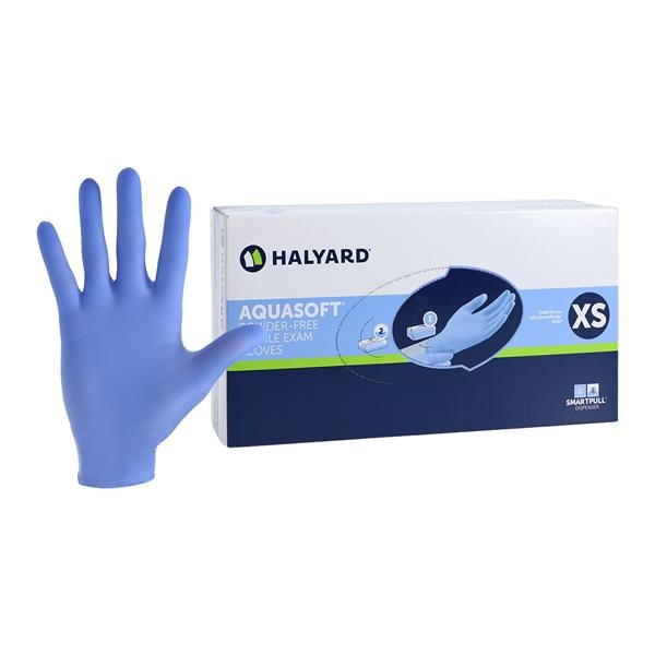 Aquasoft Exam Gloves X-Small Blue Non-Sterile