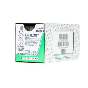 Suture 6-0 Nylon P-3 Ethilon Black 18" Monofilament 12/Bx