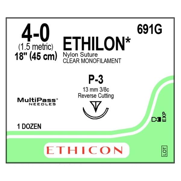 J&J suture Ethicon transp 12/Boîte