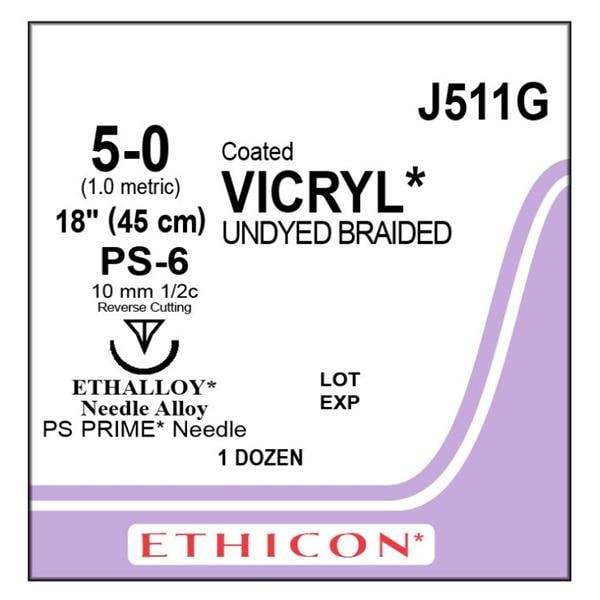 Vicryl PS-6 5-0 non teinte 12/Boîte