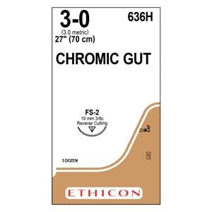 Suture 3-0 Chromic Gut FS-2 Brown 1x27" Monofilament 36/Bx